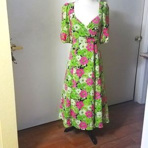 NEW WAYF Beautiful Vibrant Surplice Neck Dress XS